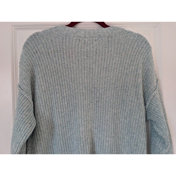 American Eagle Light Blue Crewneck Raglan Sleeve Knit Sweater Women's Size XS - Picture 6 of 11